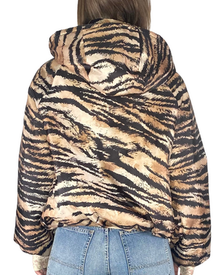 Vicolo - Bomber imbottito tigrato - BEIGE