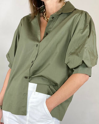 vicolo - camicia scatola m/manica sbuffo - verde militare