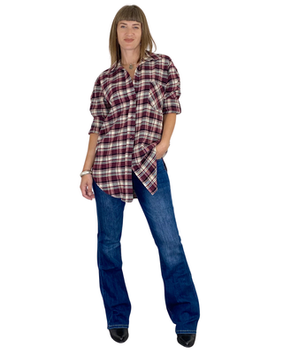 Susy Mix - Camicia flanella check - VINO