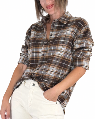 Habiti - Camicia flanella check - TABACCO