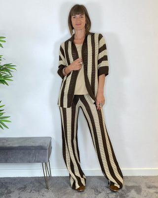 Vicolo - Pantalone crochet - MORO
