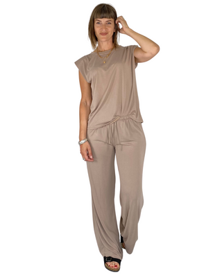 Habiti - T-shirt spalline imbottite - FANGO