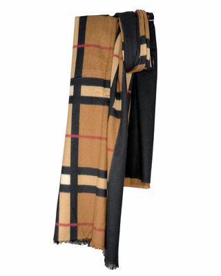 Habiti - Sciarpa quadri misto lana - NERO