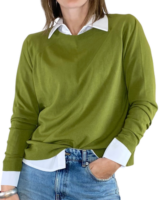 Vicolo - Maglia scatola in viscosa - VERDE OLIVA