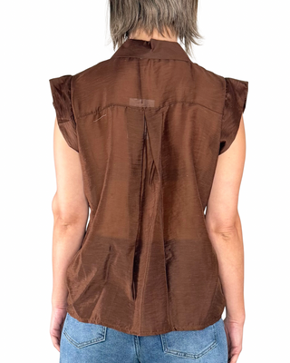 Habiti - Camicia con manica ad aletta - CIOCCOLATO