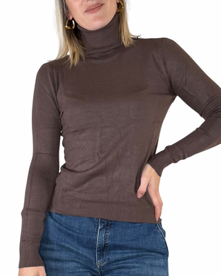 Habiti - Maglia sottile collo alto - MORO