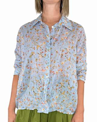 Habiti - Camicia in mussola di cotone - CELESTE