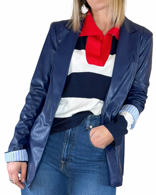 Susy Mix - Giacca regular ecopelle - BLU