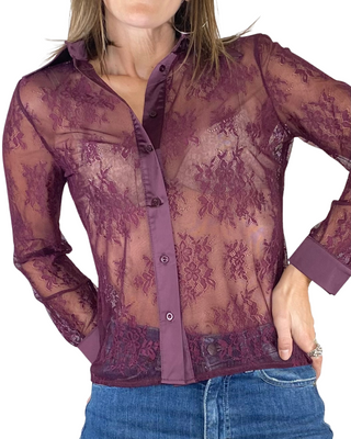 Susy Mix - Camicia pizzo - VINO