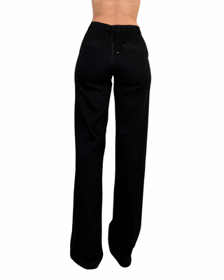 Habiti - Jeans palazzo tasca francese - NERO