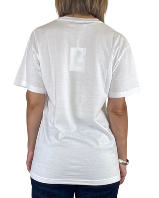 Susy Mix - T-shirt slim lunga "Baci tris" - BIANCO