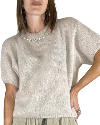 Habiti - Maglia mohair cabochon - BURRO