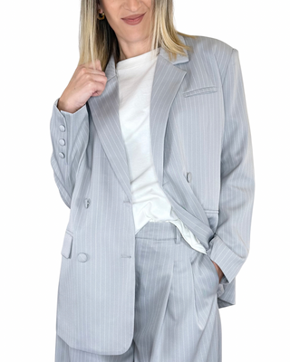 Habiti - Completo gessato oversize - GRIGIO/BIANCO