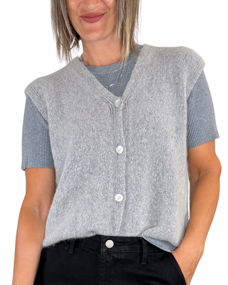 Habiti - Gilet misto baby alpaca - GRIGIO