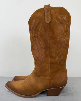 Susy Mix - Texano alto pelle scamosciata - cuoio