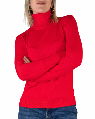 Habiti - Maglia sottile collo alto - ROSSO