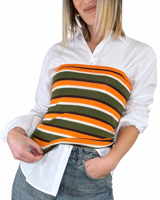 Vicolo - Top a fascia a righe - VERDE MILITARE