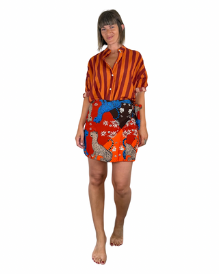 Habiti - Gonna pareo Circe foulard corta - RUGGINE