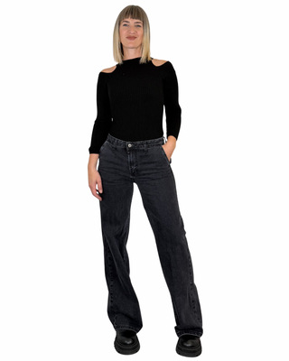 Habiti - Jeans palazzo - NERO