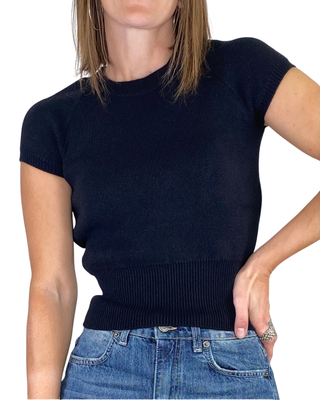 vicolo - maglia manica ad aletta - nero