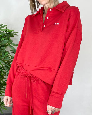 Vicolo – Polo-Box-Sweatshirt – ROT