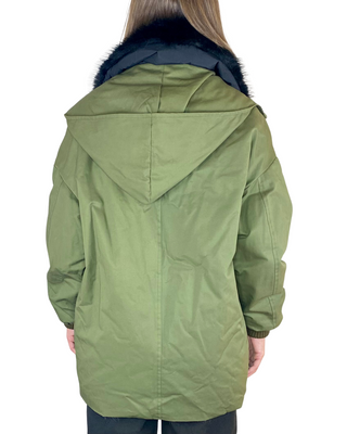 Motel - Parka con ecopelliccia - VERDE MILITARE
