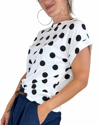 Habiti - T-shirt scatola a pois - NERO