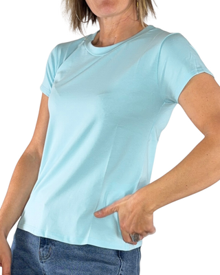 Habiti - Basic Baumwoll-T-Shirt - HIMMELBLAU