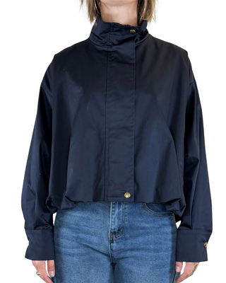 CADì - Bomber over in gabardina di cotone - BLU