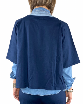 susy mix - felpa m/manica con pantalone baloon - blu