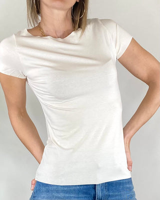 Susy Mix - T-shirt slim barchetta - BURRO