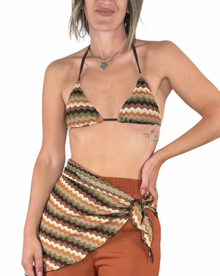 Habiti - Bikini Canarie con pareo - MATTONE