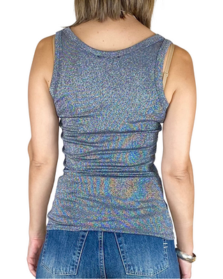 Vicolo - Canotta vogatore lurex - BLU/ARGENTO
