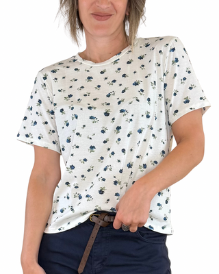 Habiti - T-shirt provenzale - PANNA/BLU