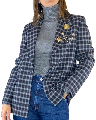 Vicolo - Blazer check spille - NERO