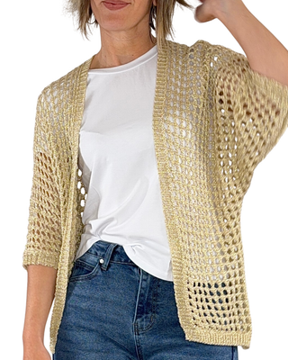CADì - Cardigan traforato lurex - ORO