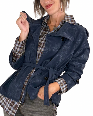 Habiti - Trench eco nappato - BLU