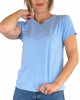 Habiti - T-shirt basica cotone - CELESTE