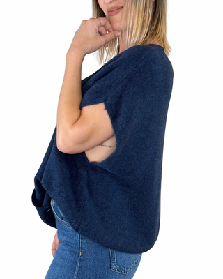 CADì - Gilet over misto alpaca - BLU