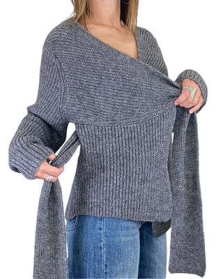 vicolo - maglia incrociata punto inglese - antracite