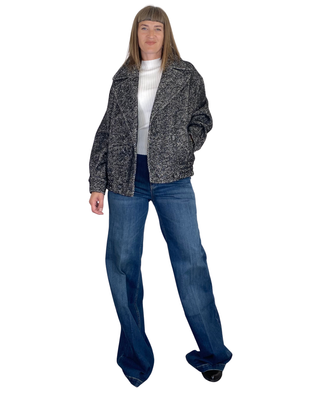 vicolo - bomber doppiopetto spinato - nero