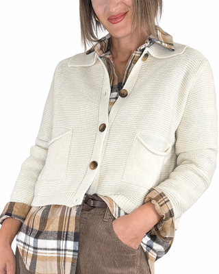 Habiti - Cardigan a polo - PANNA