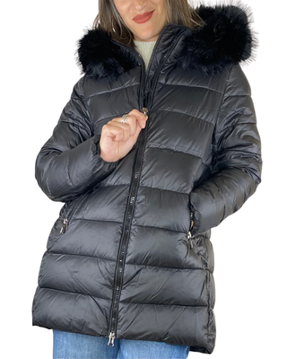 Habiti - Piumino lungo stondato - NERO