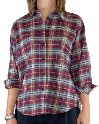 Habiti - Camicia quadri flanella - BORDEAUX