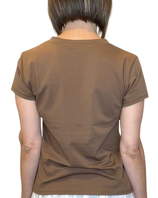 habiti - t-shirt basic m/manica - tabacco