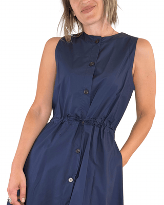 CADì - Chemisier in popeline con coulisse - BLU - ABITO - Habiti