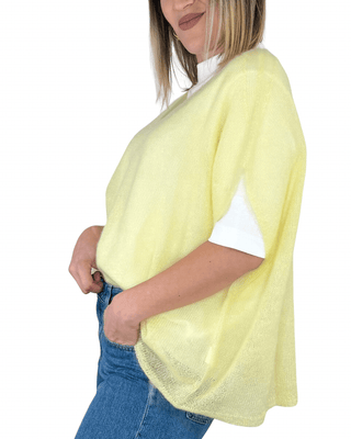 CADì - Gilet a scatola kid mohair - GIALLO - MAGLIA E CARDIGAN - Habiti