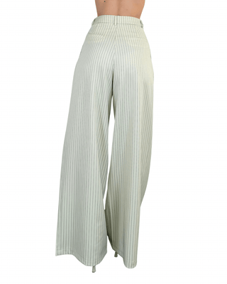 CADì - Pantalone palazzo gessato - GIALLO - PANTALONE - Habiti