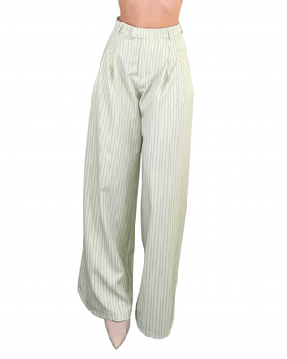 CADì - Pantalone palazzo gessato - GIALLO - PANTALONE - Habiti