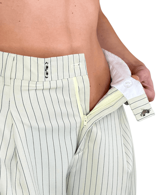 CADì - Pantalone palazzo gessato - GIALLO - PANTALONE - Habiti